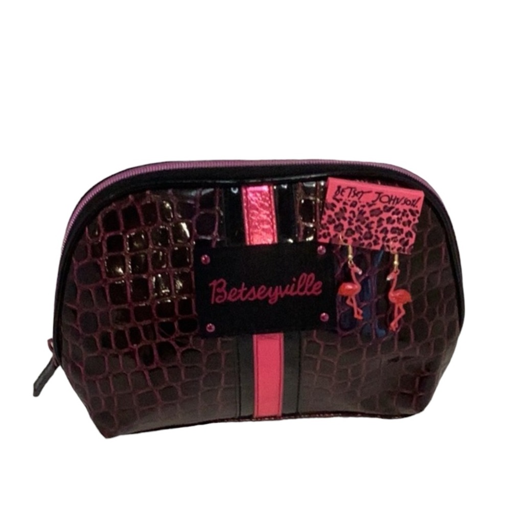 💚 Betseyville Cosmetics Bag & Flamingo Earrings by Betsey Johnson